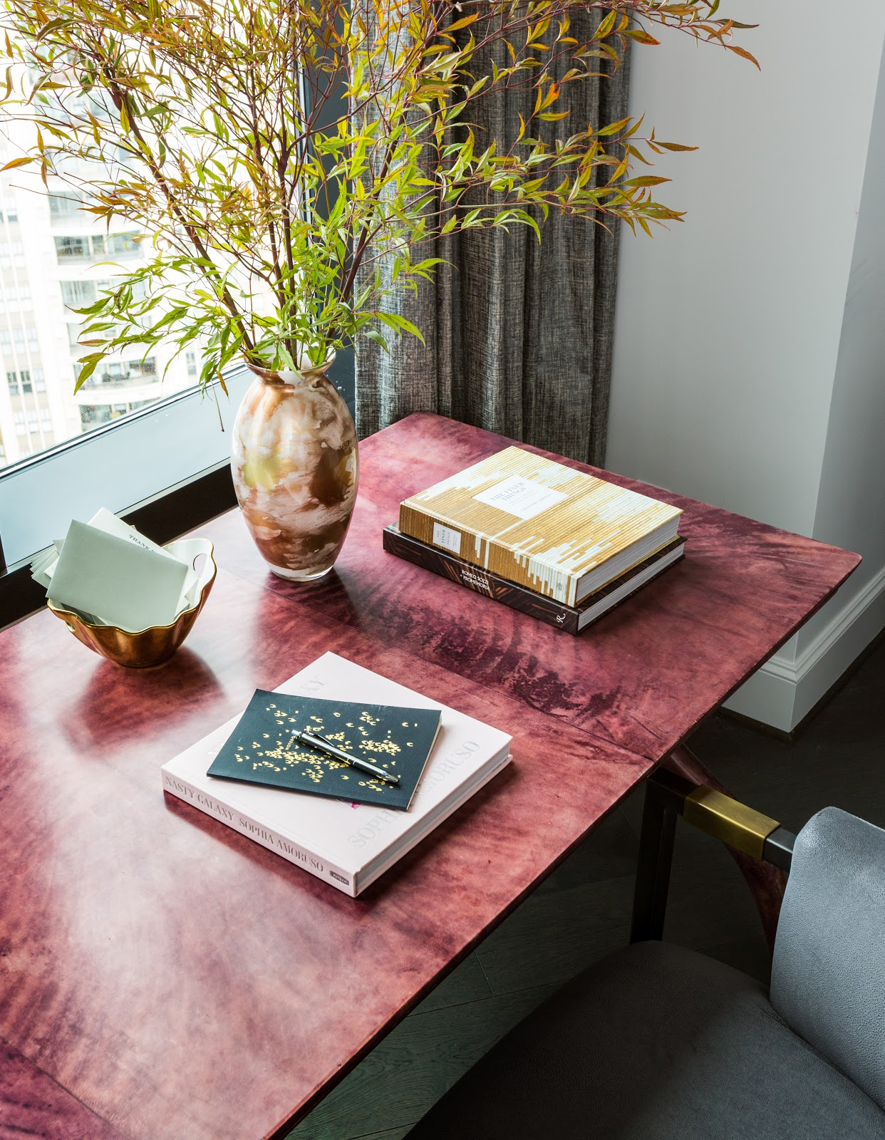 Stacks of books and florals