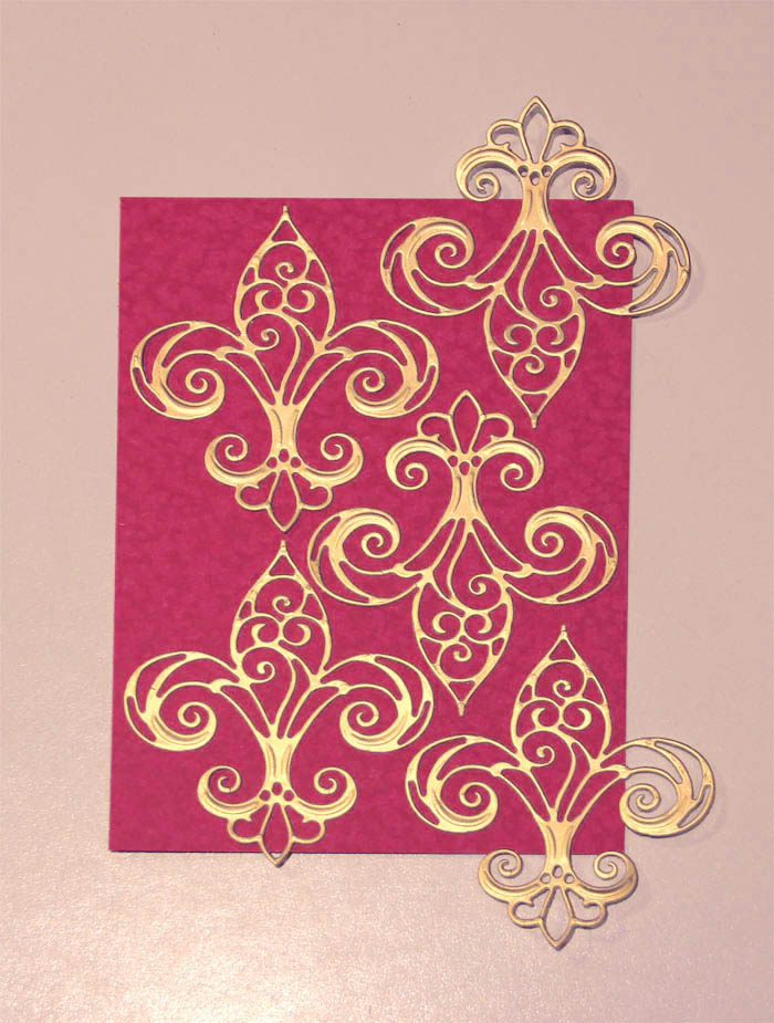 Fleur de France Cards with Nested Etched Dies by Yvonne Van de Grijp Second Card Step 1